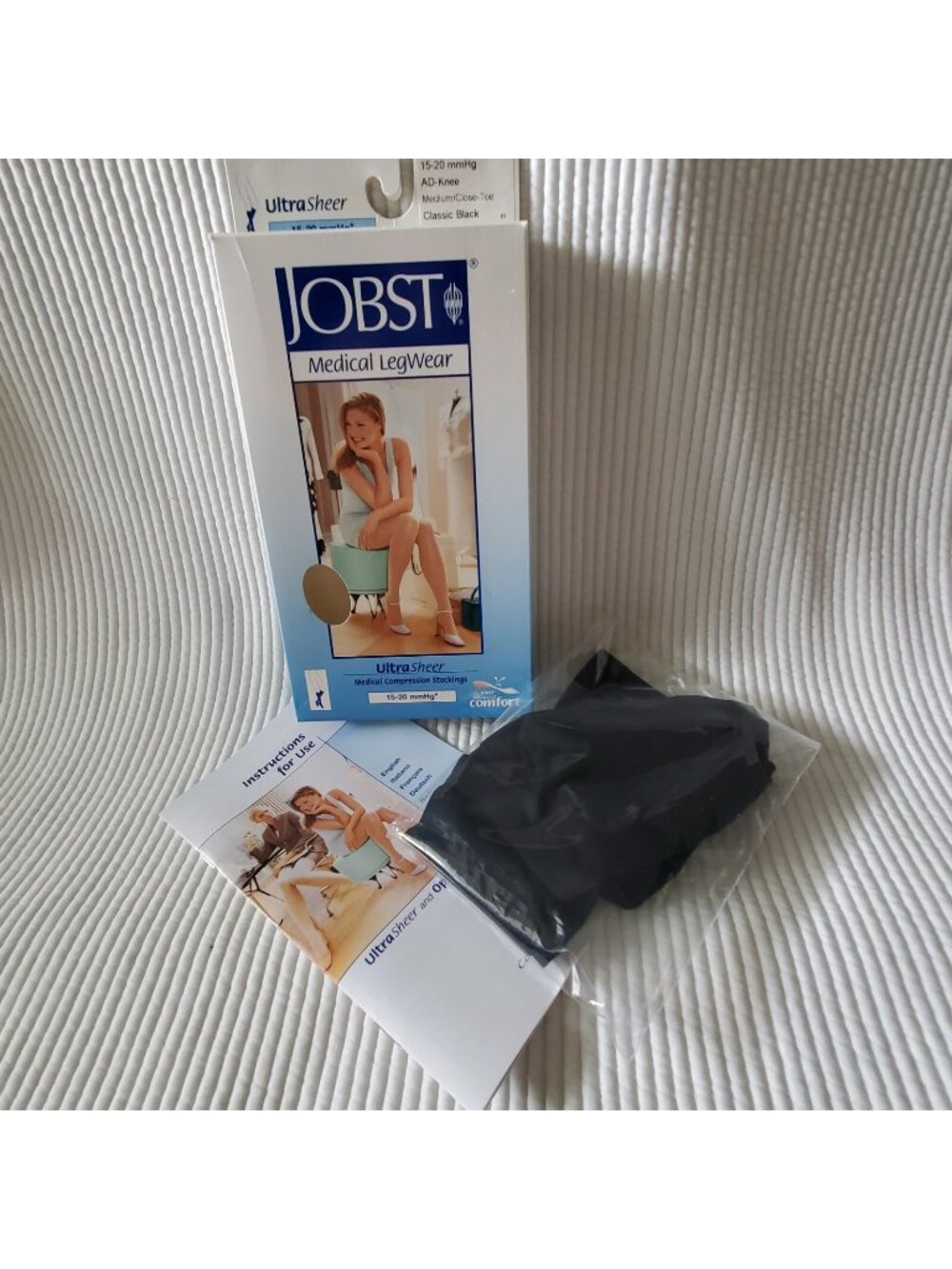 Jobst Medical Legwear Compression Socks Women's Medium 15-20 Black Knee High